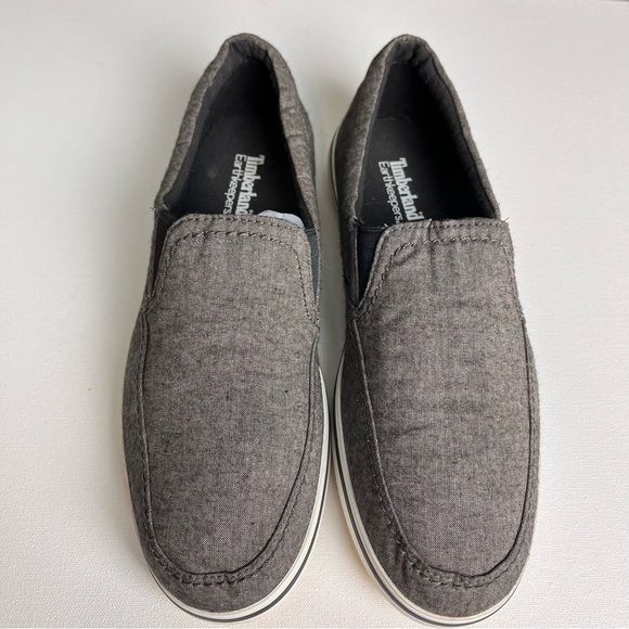 Timberland Earthkeepers Mens Shoes Gray Canvas Comfort Slip On Loafers Size 10.5 - Picture 1 of 12
